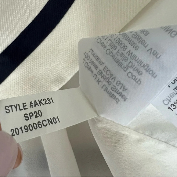 New J Crew Jacquard Stripe Midi Dress Scoop Neck Sz 0 Navy & Ivory Ak231 Women’s - Picture 13 of 15